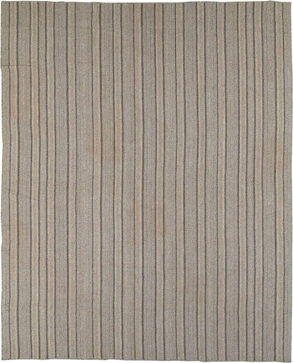 Modern Persian Flatweave Kilim Room Size Carpet, No.32445 - Staging