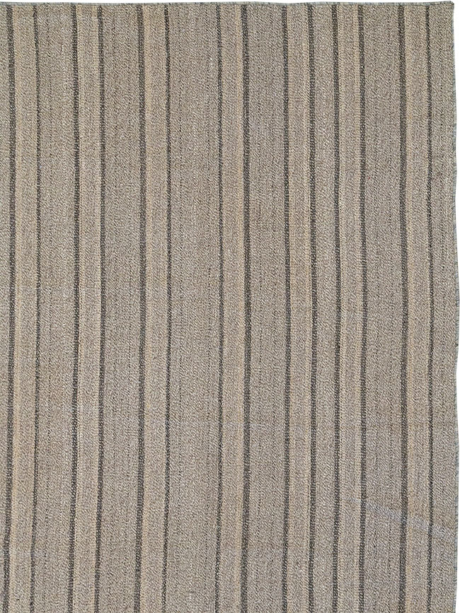 Modern Persian Flatweave Kilim Room Size Carpet, No.32445 - Staging