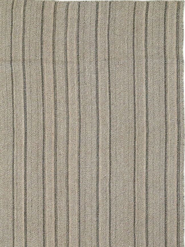 Modern Persian Flatweave Kilim Large Room Size Carpet, No.32446 - Staging