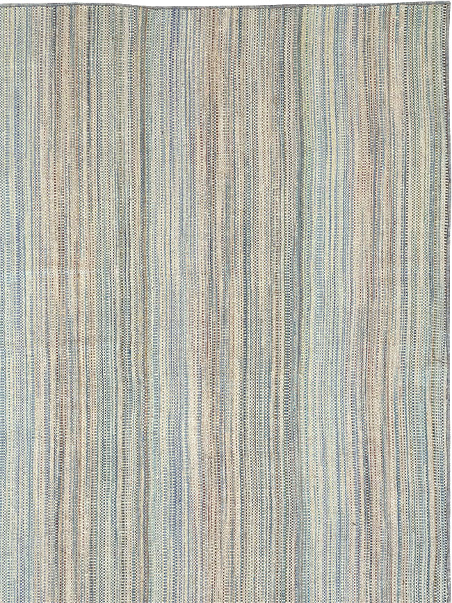 Modern Turkish Flatweave Kilim Room Size Carpet, No.32451 - Staging