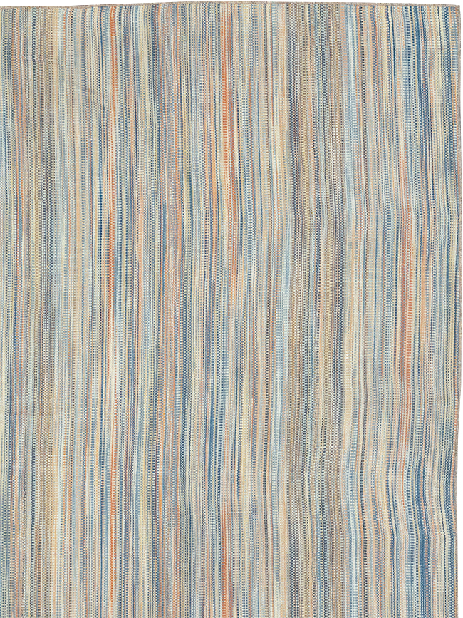 Modern Turkish Flatweave Kilim Room Size Carpet, No.32453 - Staging