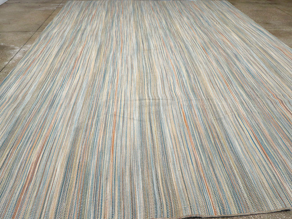 Modern Turkish Flatweave Kilim Room Size Carpet, No.32453 - Staging