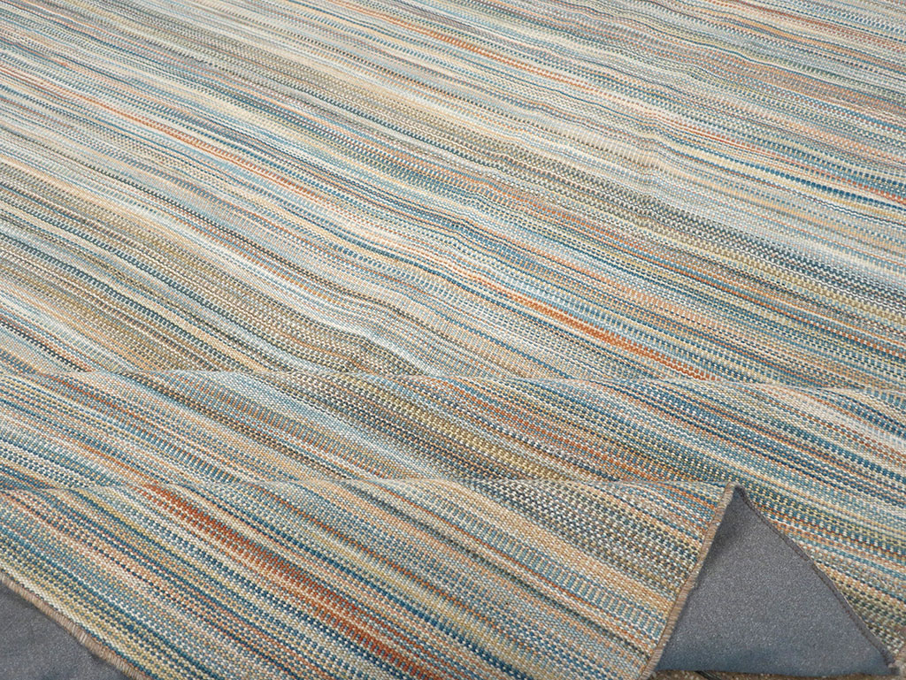 Modern Turkish Flatweave Kilim Room Size Carpet, No.32453 - Staging