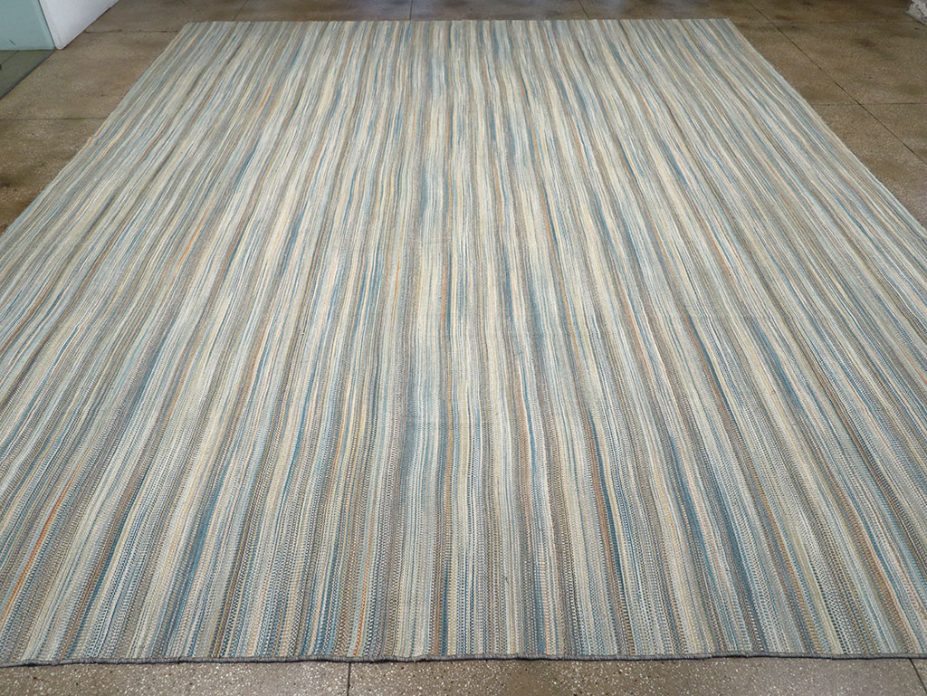 Modern Turkish Flatweave Kilim Large Carpet, No.32454 - Staging