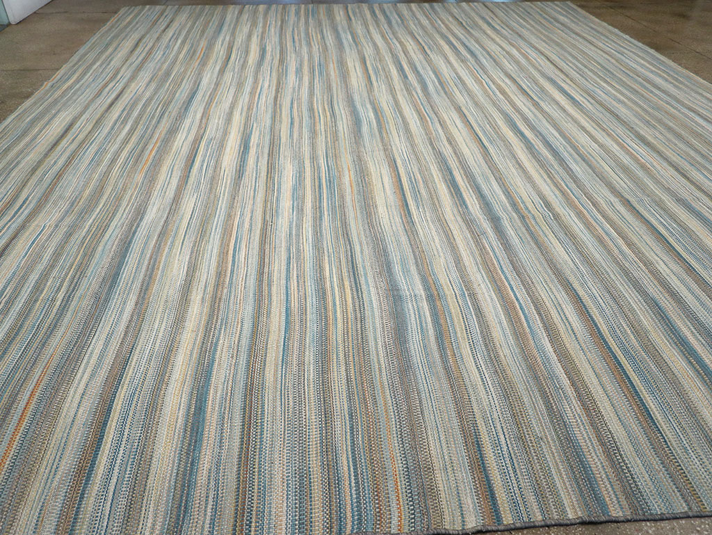 Modern Turkish Flatweave Kilim Large Carpet, No.32454 - Staging