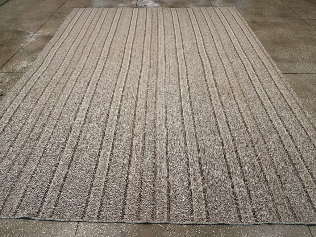 Modern Turkish Flatweave Kilim Room Size Carpet, No.32457 - Staging