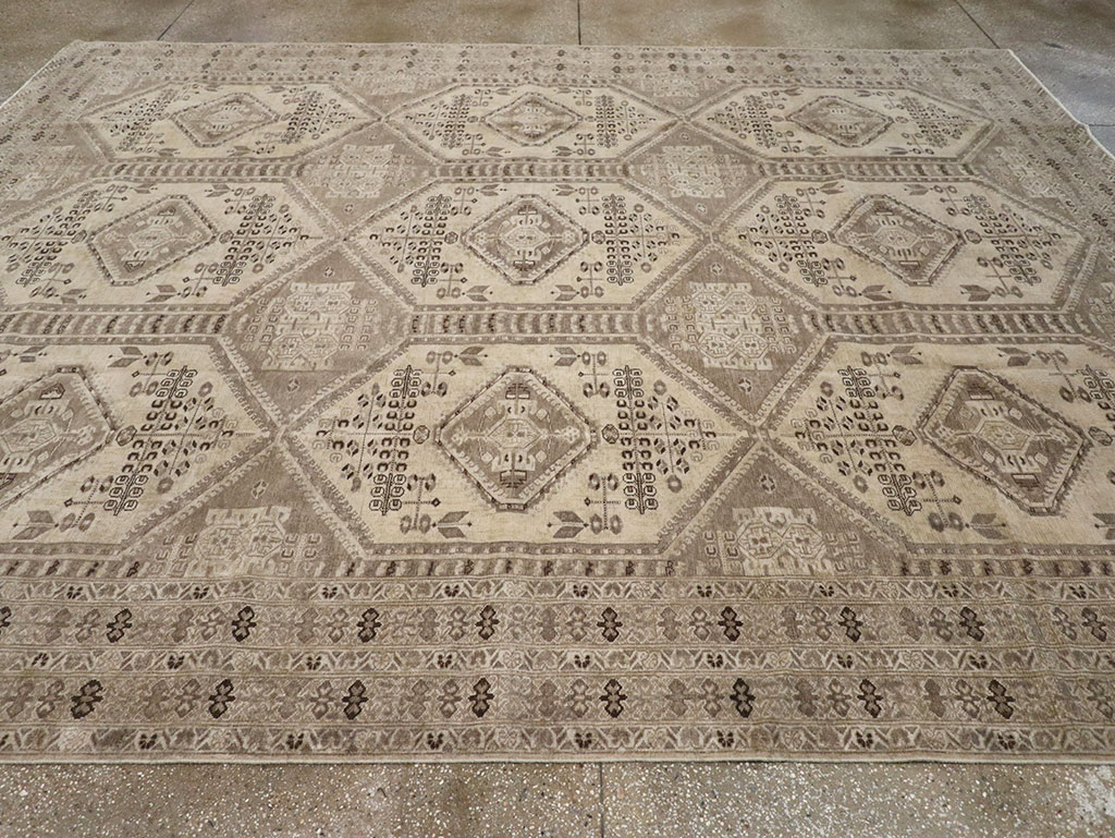 Vintage Persian Afshar Room Size Carpet, No.32468 - Staging