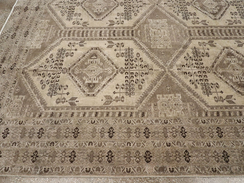 Vintage Persian Afshar Room Size Carpet, No.32468 - Staging