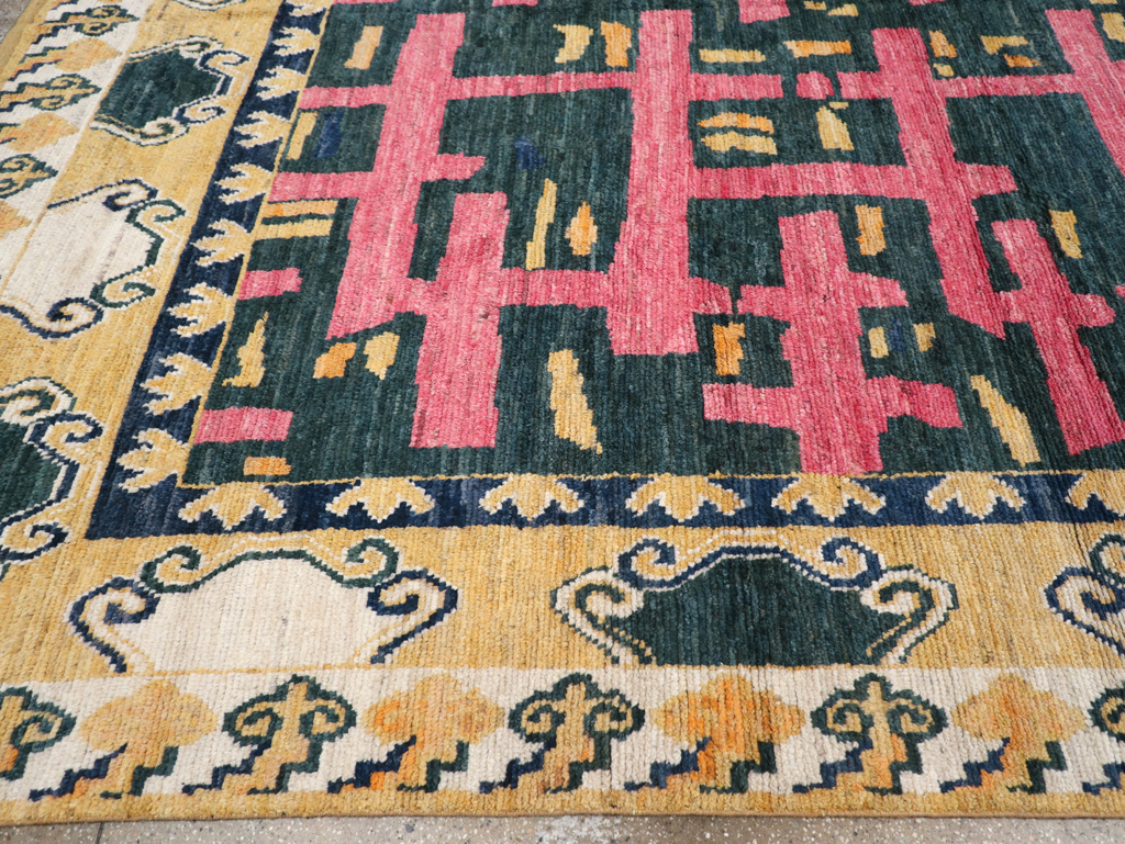 Modern East Turkestan Khotan Room Size Carpet, No.32473 - Staging