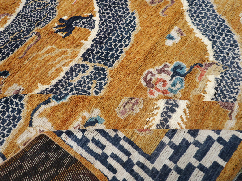 Modern East Turkestan Pictorial Khotan Room Size Carpet, No.32474 - Staging