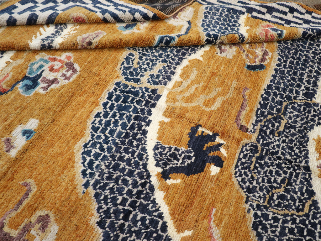 Modern East Turkestan Pictorial Khotan Room Size Carpet, No.32474 - Staging