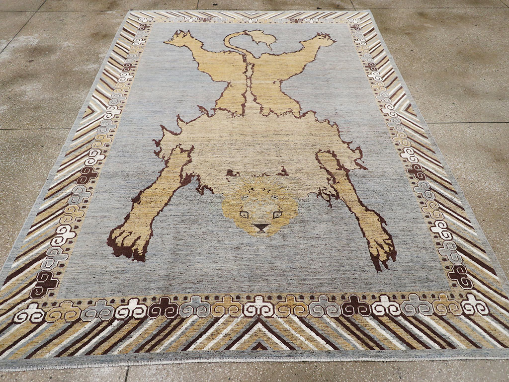 Modern East Turkestan Khotan Pictorial Room Size Carpet, No.32475 - Staging