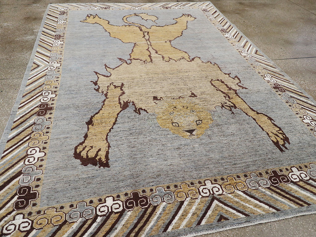 Modern East Turkestan Khotan Pictorial Room Size Carpet, No.32475 - Staging