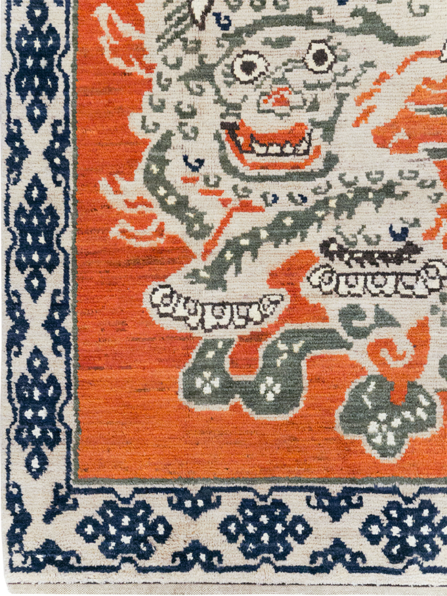 Modern East Turkestan Pictorial Khotan Small Room Size Carpet, No.32477 - Staging