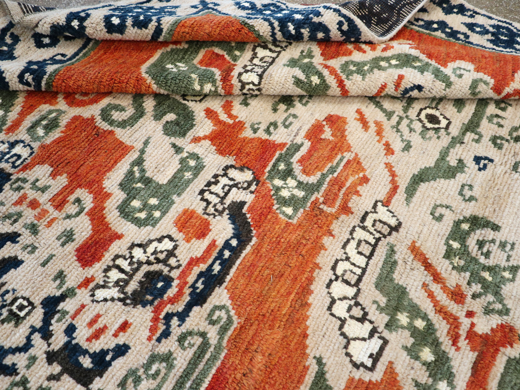 Modern East Turkestan Pictorial Khotan Small Room Size Carpet, No.32477 - Staging