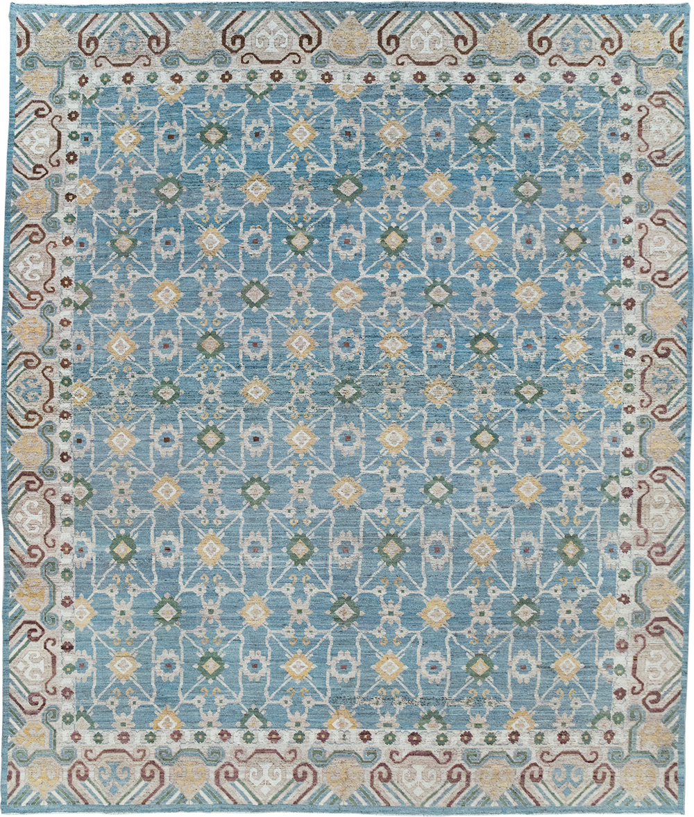 Modern East Turkestan Khotan Room Size Carpet, No.32478 - Staging