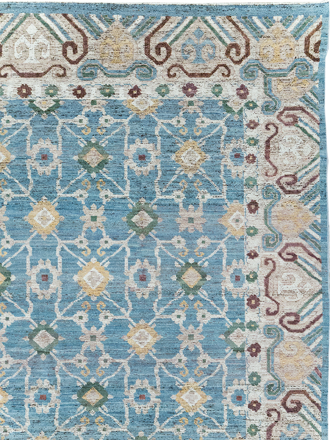 Modern East Turkestan Khotan Room Size Carpet, No.32478 - Staging