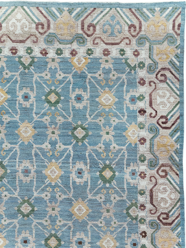 Modern East Turkestan Khotan Room Size Carpet, No.32478 - Staging