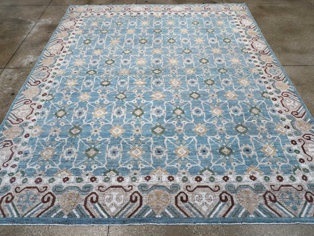 Modern East Turkestan Khotan Room Size Carpet, No.32478 - Staging