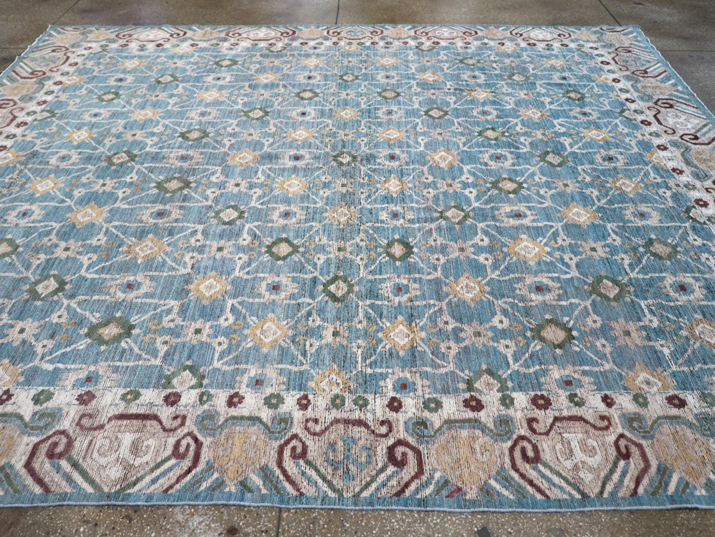 Modern East Turkestan Khotan Room Size Carpet, No.32478 - Staging