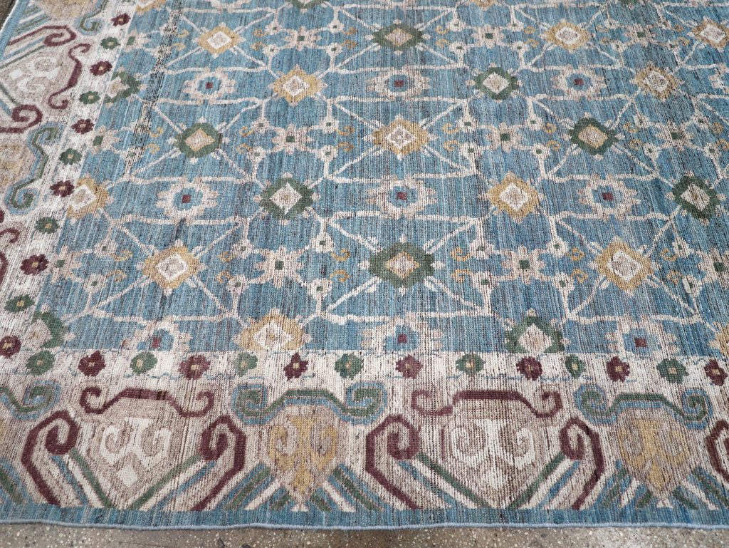 Modern East Turkestan Khotan Room Size Carpet, No.32478 - Staging