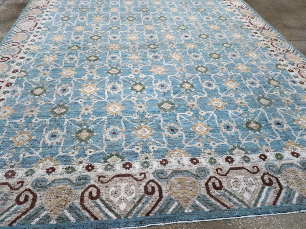 Modern East Turkestan Khotan Room Size Carpet, No.32478 - Staging