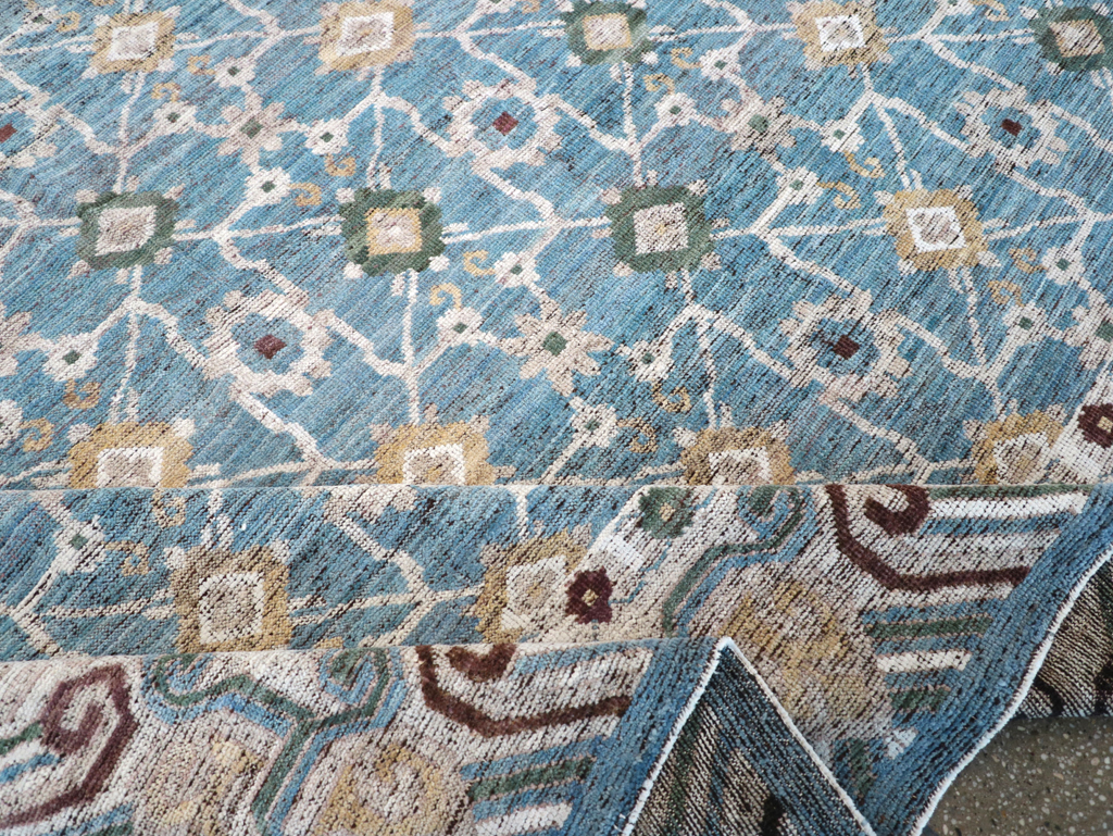 Modern East Turkestan Khotan Room Size Carpet, No.32478 - Staging