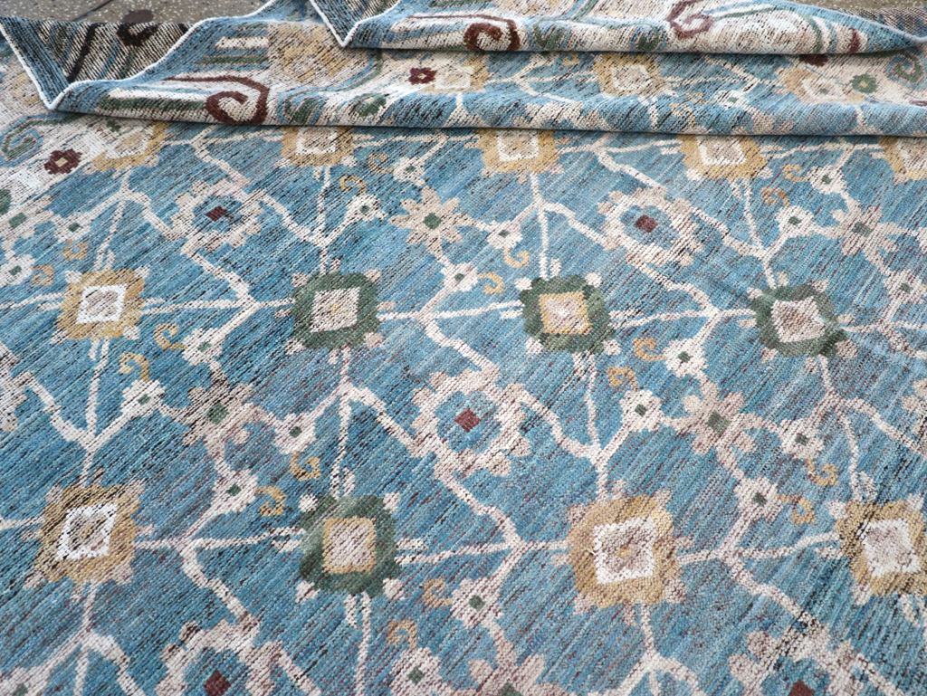 Modern East Turkestan Khotan Room Size Carpet, No.32478 - Staging