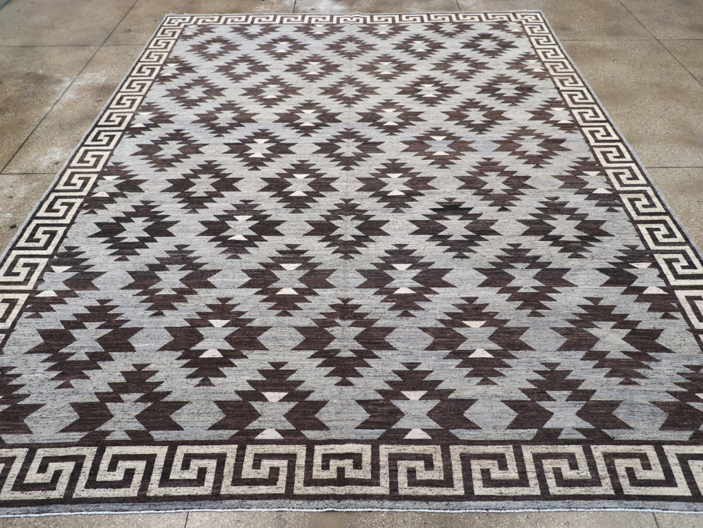 Modern East Turkestan Khotan Room Size Carpet, No.32479 - Staging