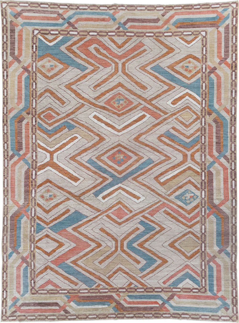 Modern East Turkestan Khotan Room Size Carpet, No.32481 - Staging