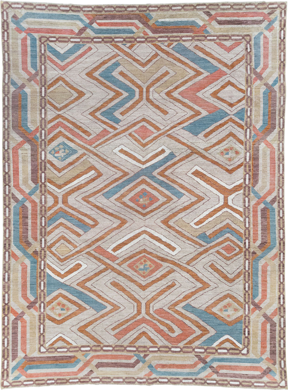 Modern East Turkestan Khotan Room Size Carpet, No.32481 - Staging