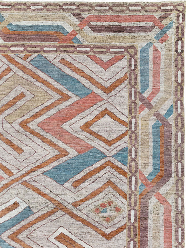 Modern East Turkestan Khotan Room Size Carpet, No.32481 - Staging