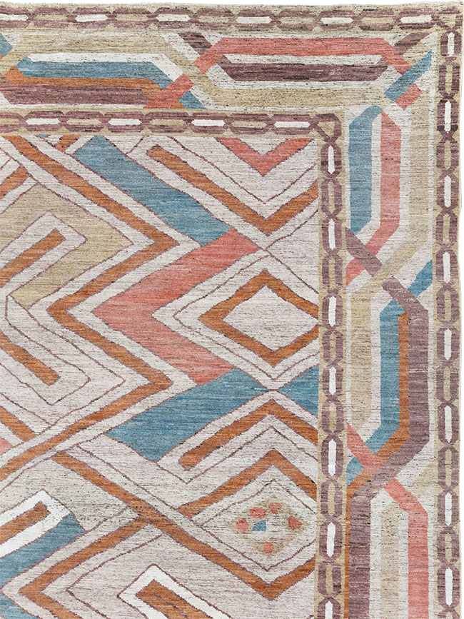 Modern East Turkestan Khotan Room Size Carpet, No.32481 - Staging