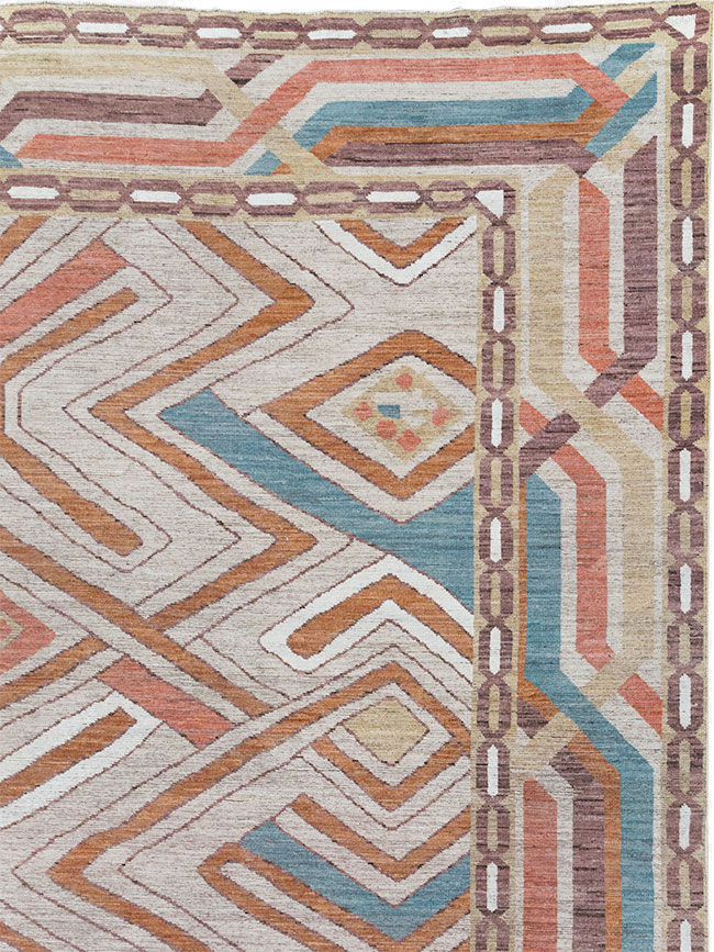 Modern East Turkestan Khotan Room Size Carpet, No.32481 - Staging