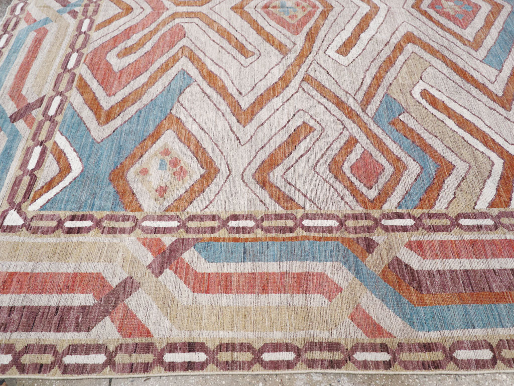 Modern East Turkestan Khotan Room Size Carpet, No.32481 - Staging