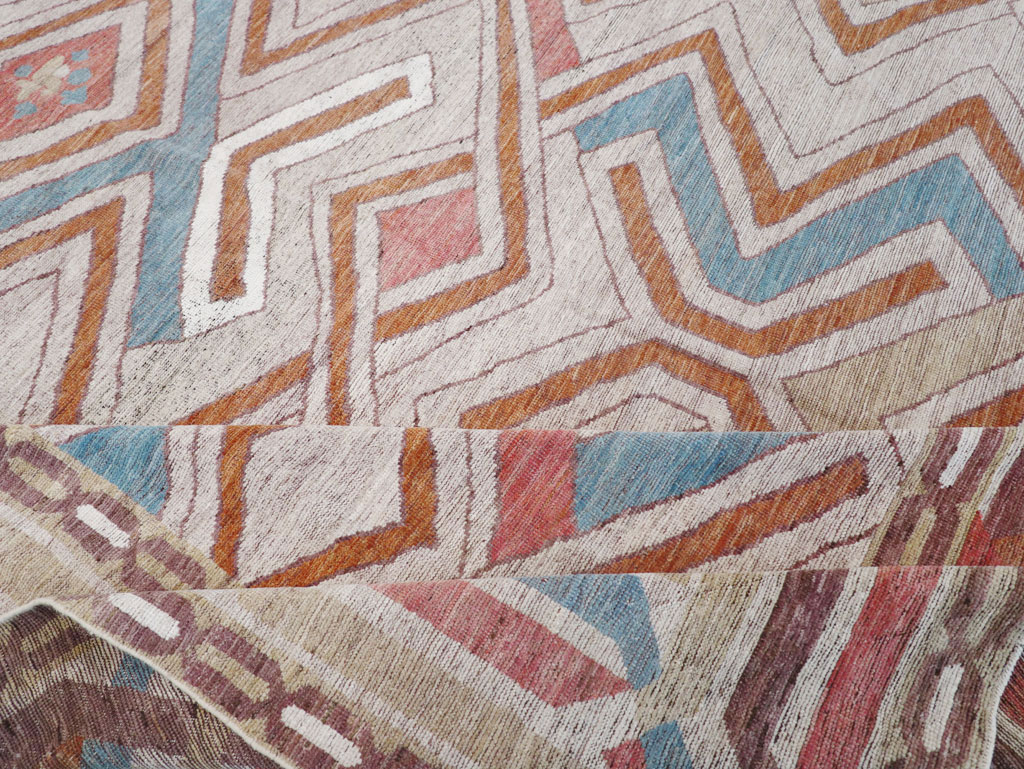 Modern East Turkestan Khotan Room Size Carpet, No.32481 - Staging