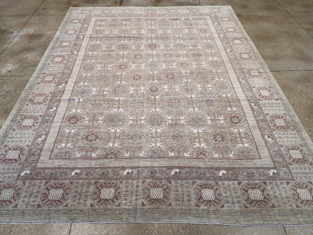 Modern East Turkestan Khotan Room Size Carpet, No.32483 - Staging