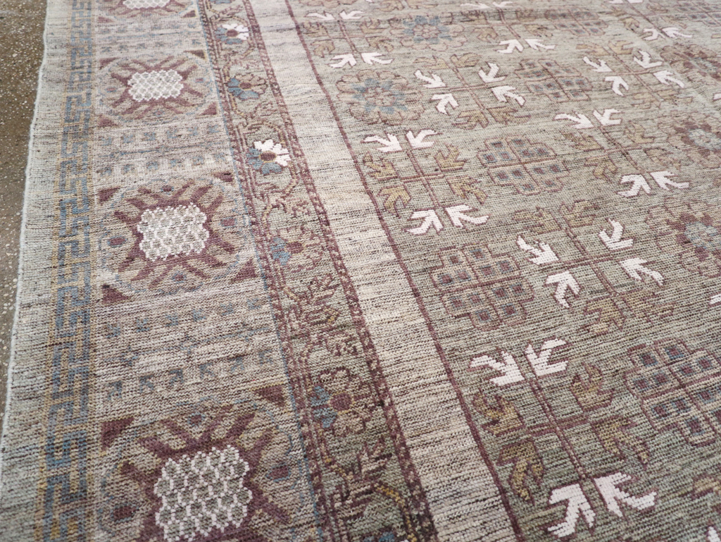 Modern East Turkestan Khotan Room Size Carpet, No.32483 - Staging