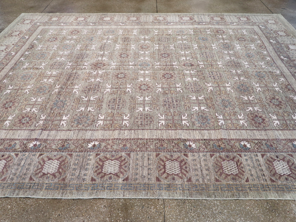 Modern East Turkestan Khotan Room Size Carpet, No.32483 - Staging