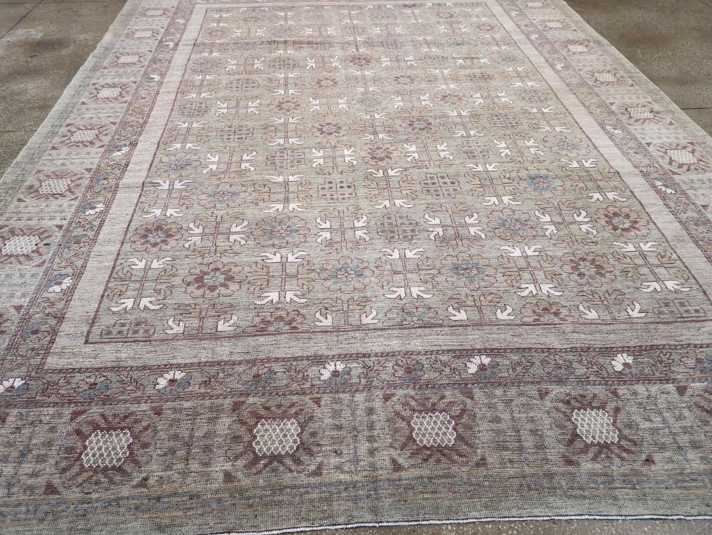 Modern East Turkestan Khotan Room Size Carpet, No.32483 - Staging