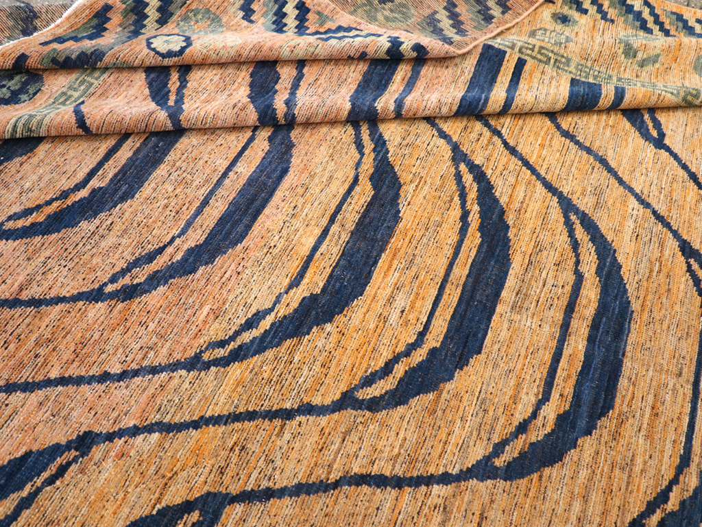 Modern East Turkestan Khotan Room Size Carpet, No.32484 - Staging