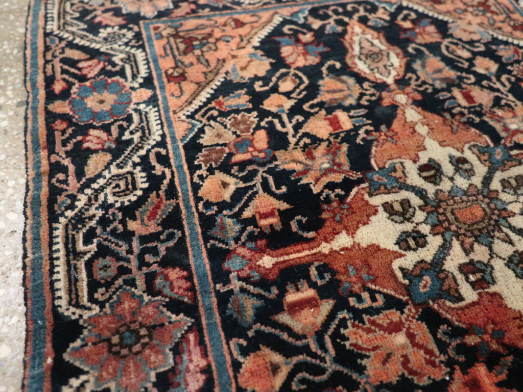 Antique Persian Sarouk Throw Rug, No.32486 - Staging