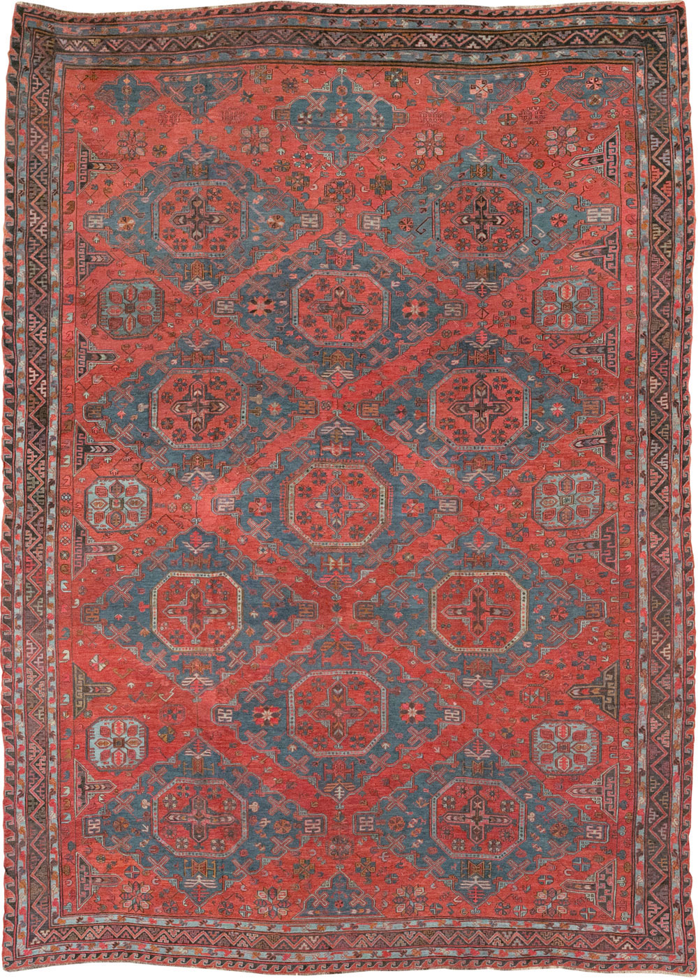 Antique Central Asian Soumak Room Size Carpet, No.32489 - Staging