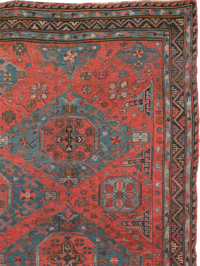 Antique Central Asian Soumak Room Size Carpet, No.32489 - Staging