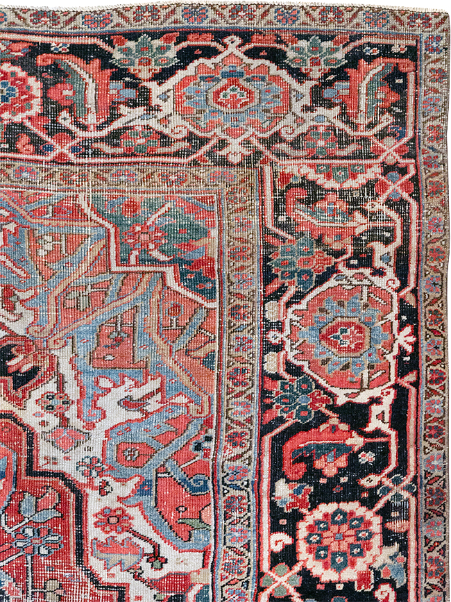 Antique Persian Heriz Rug, No.32492 - Staging