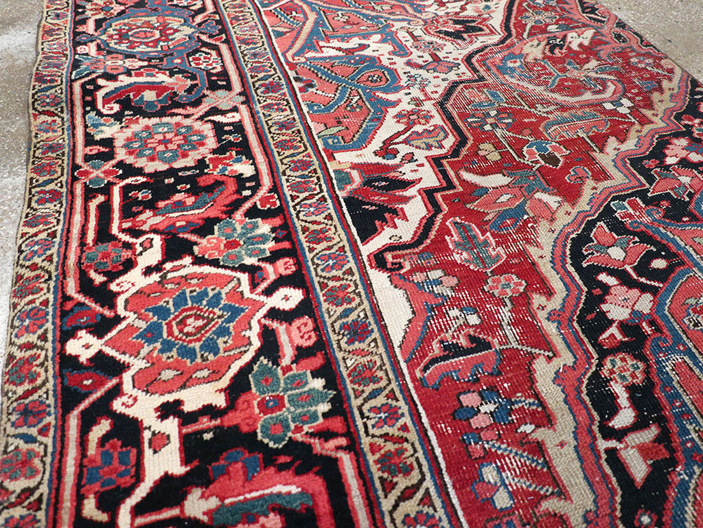 Antique Persian Heriz Rug, No.32492 - Staging