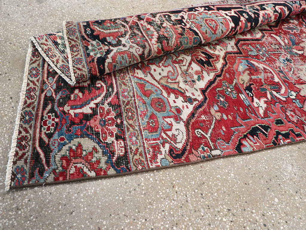 Antique Persian Heriz Rug, No.32492 - Staging