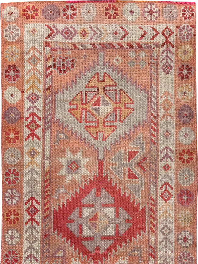 Vintage Turkish Oushak Runner, No.32494 - Staging