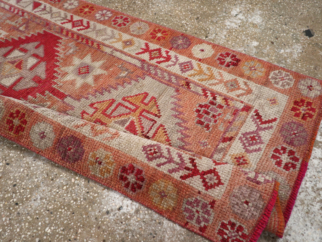 Vintage Turkish Oushak Runner, No.32494 - Staging
