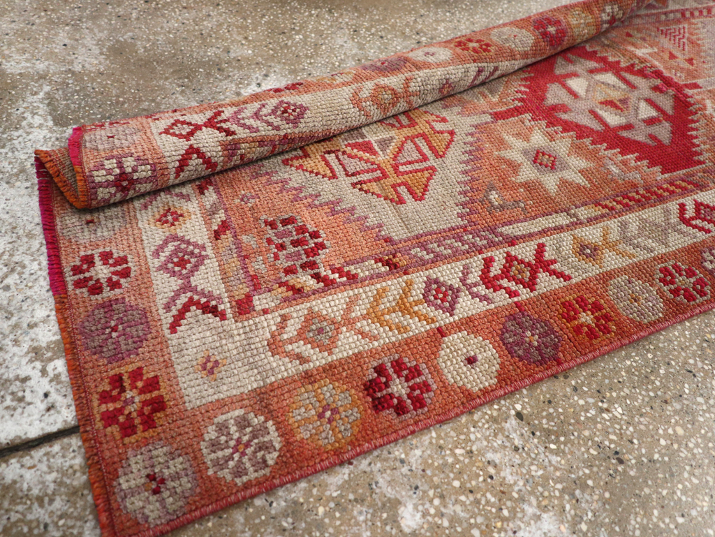 Vintage Turkish Oushak Runner, No.32494 - Staging